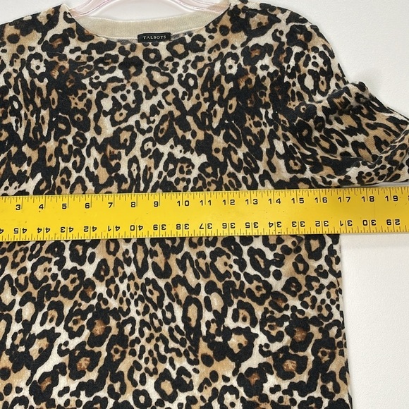 TALBOTS Women’s Cashmere Leopard Print Long Sleeve Sweater M Luxury Maximalist - Picture 5 of 7